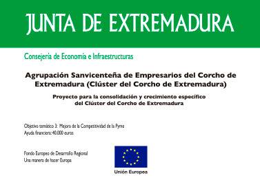 Clúster del Sector del Corcho de Extremadura ‐ ASECOR es titular del expediente PC‐18‐0011‐L1, de las ayudas para la puesta en marcha de un programa para la mejora competitiva de la Pyme extremeña. Estas ayudas están cofinanciadas por el Fondo Europeo de Desarrollo Regional, dentro del Objetivo Temático OT3 “Mejora de la competitividad de la Pyme”, y por el cual se le ha otorgado una ayuda financiera de 40.000,00 €, con el objetivo de desarrollar un proyecto denominado “Corcho: cadena de valor conectada 4.0”.