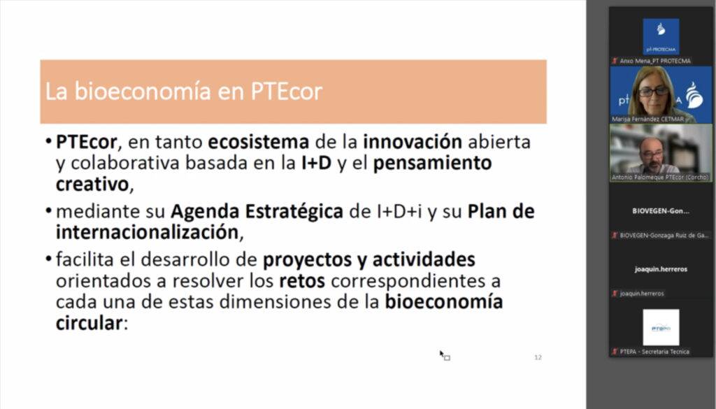 Intervención PTEcor. Jornada Interplataformas: Aplicaciones de la economía circular y la bioeconomía del corcho en la pesca y la protección del medio marino.