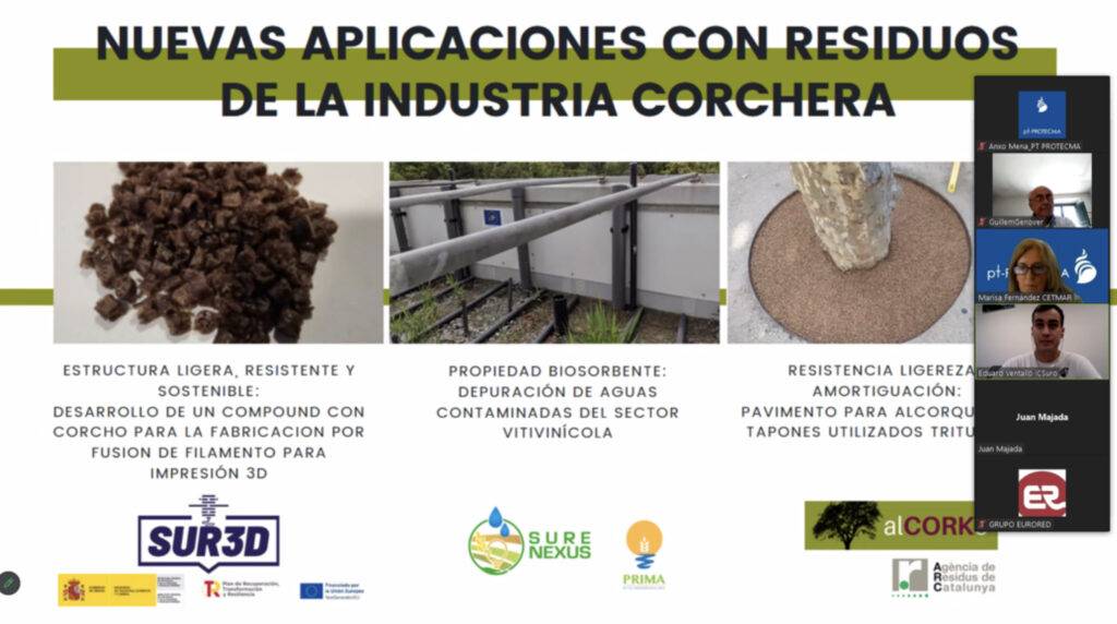 Industria corchera. Jornada Interplataformas: Aplicaciones de la economía circular y la bioeconomía del corcho en la pesca y la protección del medio marino.